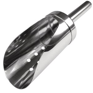 Olympia Szufelka do lodu ze stali nierdzewnej Ø60x190 mm, srebrna, perforowana Olympia Szufelka do lodu ze stali nierdzewnej Ø60x190 mm, srebrna, perforowana