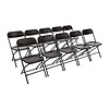 Bolero Black Stackable Folding Chair with Steel Frame for Outdoor Use (Pack of 10)