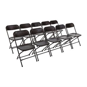 Bolero Black Stackable Folding Chair with Steel Frame for Outdoor Use (Pack of 10) Bolero Black Stackable Folding Chair with Steel Frame for Outdoor Use (Pack of 10)