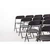 Bolero Black Stackable Folding Chair with Steel Frame for Outdoor Use (Pack of 10)