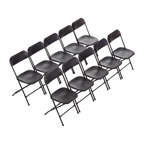 Bolero Black Stackable Folding Chair with Steel Frame for Outdoor Use (Pack of 10) Bolero Black Stackable Folding Chair with Steel Frame for Outdoor Use (Pack of 10)