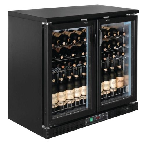 Polar Refrigeration Undercounter 2-Doors Wine Cooler 254 L, 56 Bottles, from 5 °C to 18 °C, Hinged Doors, Black Polar Refrigeration Undercounter 2-Doors Wine Cooler 254 L, 56 Bottles, from 5 °C to 18 °C, Hinged Doors, Black