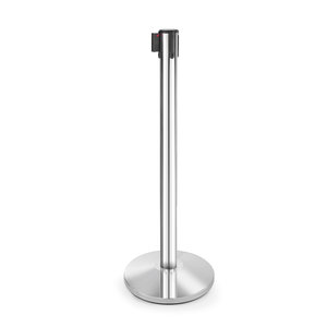 Hendi Barrier Post (h)1010 mm, Silver with Black Tape 2700 mm