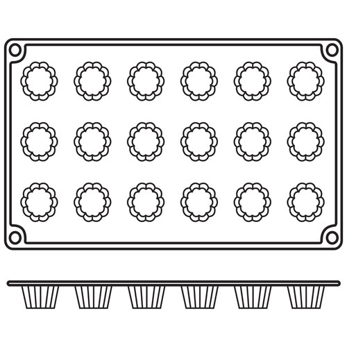 Hendi Foremka silikonowa GN1/3 - mini cannelais bordelais - 18 foremek 35x(H)26mm Hendi Foremka silikonowa GN1/3 - mini cannelais bordelais - 18 foremek 35x(H)26mm