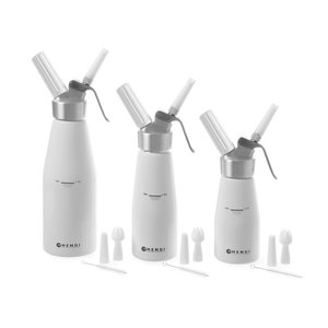 Hendi Whipped Cream Dispenser 0,25 L, Ochre (with 3 Different Nozzles and Cleaning Brush) Hendi Whipped Cream Dispenser 0,25 L, Ochre (with 3 Different Nozzles and Cleaning Brush)