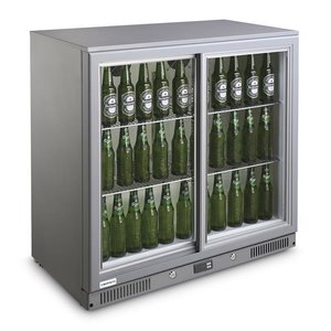 Barmatic Chłodziarka barowa z 2 drzwiami suwanymi, od 2 °C do 10 °C, 208 L