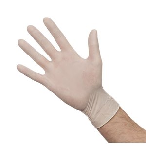 XXLselect Latex Disposable Gloves, Size M, Powdered, White (Pack of 100)