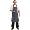 Whites Chefs Clothing Whites Butchers Apron   Navy Stripe with Pocket