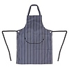 Whites Chefs Clothing Whites Butchers Apron   Navy Stripe with Pocket