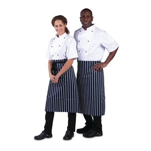 Whites Chefs Clothing Whites Butchers Waist Apron Blue and White Stripe Whites Chefs Clothing Whites Butchers Waist Apron Blue and White Stripe