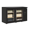 Polar Refrigeration  Double Sliding Doors Back Bar Cooler 350 L, from 2 °C to 8 °C, Black