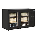Polar Refrigeration  Double Sliding Doors Back Bar Cooler 350 L, from 2 °C to 8 °C, Black
