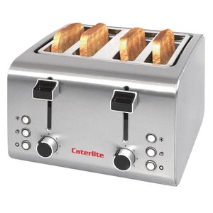 Caterlite Toster ze stali nierdzewnej z czterema przegródkami Caterlite Toster ze stali nierdzewnej z czterema przegródkami