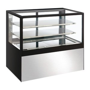 Polar Refrigeration  Refrigerated Display Rectangular, 485 L, from 2°C to 8°C, Stationary, Black-Silver