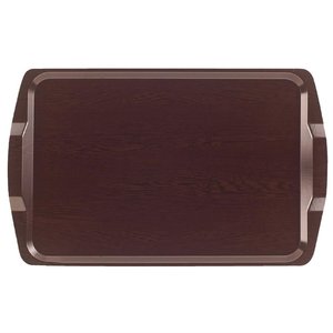 Cambro Laminate Rectangular Serving Tray 640 x 400 mm with Handles Brown