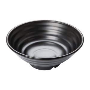 Kristallon Fusion Melamine Large Bowls Black 230mm (Pack of 4)