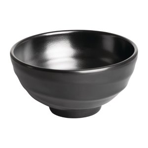 Kristallon Fusion Melamine Rice Bowls Black 114mm (Pack of 6) Kristallon Fusion Melamine Rice Bowls Black 114mm (Pack of 6)