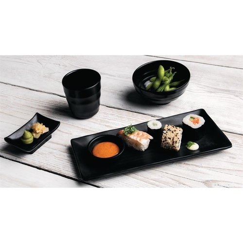 Kristallon Fusion Melamine Rice Bowls Black 114mm (Pack of 6) Kristallon Fusion Melamine Rice Bowls Black 114mm (Pack of 6)