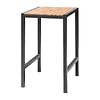 Bolero Square Steel and Acacia Bar Table 600mm