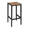 Bolero Black Steel & Acacia Wood Bar Stools (Pack of 2)