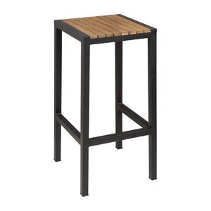 Bolero Black Steel & Acacia Wood Bar Stools (Pack of 2) Bolero Black Steel & Acacia Wood Bar Stools (Pack of 2)