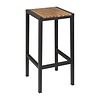 Bolero Black Steel & Acacia Wood Bar Stools (Pack of 2)