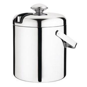 Olympia Stainless Steel Ice Bucket 1,23 L, Ø140 mm, (h)150 mm with Tongs and Lid