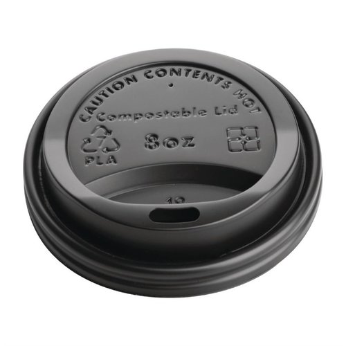 Fiesta Green Black Compostable Coffee Cup Lids 225 ml (Pack of 50) Fiesta Green Black Compostable Coffee Cup Lids 225 ml (Pack of 50)