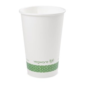 Vegware White Compostable Hot Cups 455 ml (Pack of 1000)