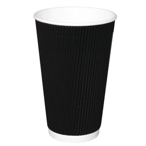 Fiesta Black Ripple Wall Takeaway Coffee Cups 455 ml (Pack of 25) Fiesta Black Ripple Wall Takeaway Coffee Cups 455 ml (Pack of 25)