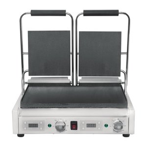 Buffalo Grill kontaktowy podwójny żeliwny, płyta gładka, 2x 210 x 226 mm, 2,9 kW