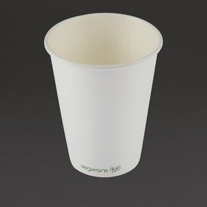 Vegware Kompostowalny kubek z pojedyńczą ścianką do kawy 340 ml biały (1000 szt.)