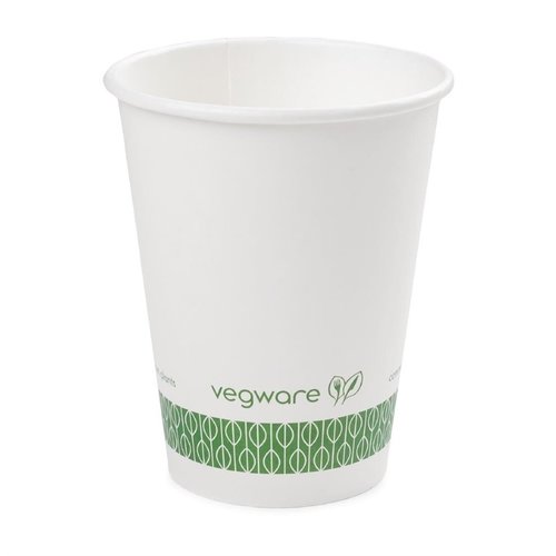 Vegware Kompostowalny kubek z pojedyńczą ścianką do kawy 340 ml biały (1000 szt.) Vegware Kompostowalny kubek z pojedyńczą ścianką do kawy 340 ml biały (1000 szt.)