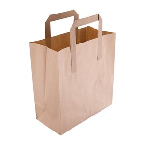 Fiesta Green Recycled Brown Paper Carrier Bags Small (Pack of 250) Fiesta Green Recycled Brown Paper Carrier Bags Small (Pack of 250)