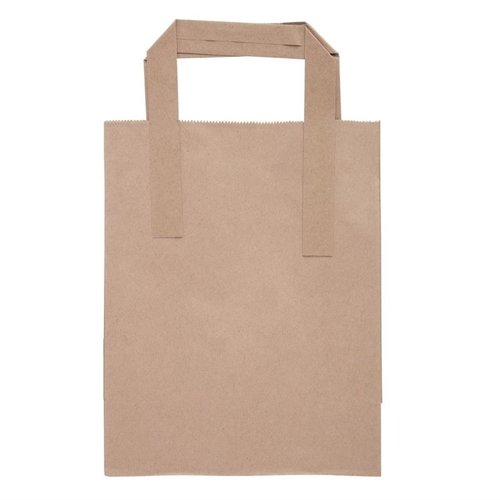 Fiesta Green Recycled Brown Paper Carrier Bags Small (Pack of 250) Fiesta Green Recycled Brown Paper Carrier Bags Small (Pack of 250)