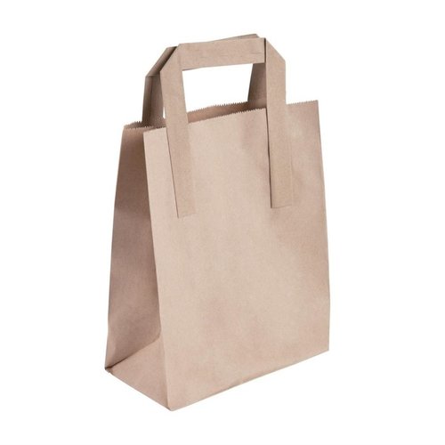 Fiesta Green Recycled Brown Paper Carrier Bags Small (Pack of 250) Fiesta Green Recycled Brown Paper Carrier Bags Small (Pack of 250)