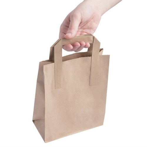 Fiesta Green Recycled Brown Paper Carrier Bags Small (Pack of 250) Fiesta Green Recycled Brown Paper Carrier Bags Small (Pack of 250)