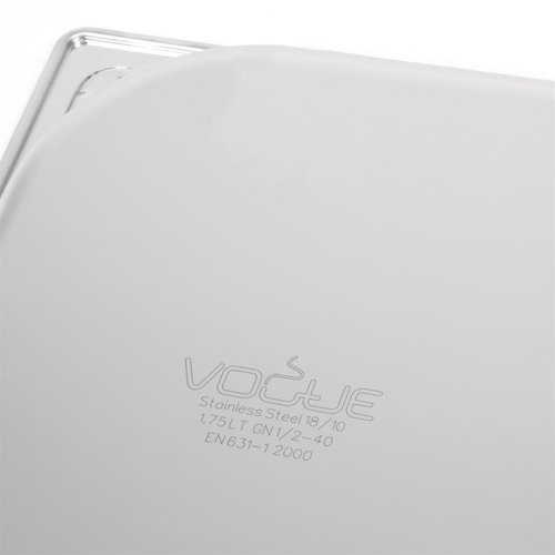 Vogue Stainless Steel Gastronorm Pan 1/2 40 mm Vogue Stainless Steel Gastronorm Pan 1/2 40 mm