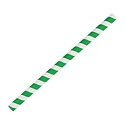 Fiesta Green Kompostowalne papierowe słomki do koktajli w zielone paski (Zestaw 250 sztuk)