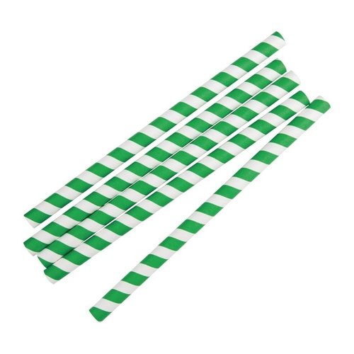 Fiesta Green Compostable Paper Smoothie Straws Green Stripes (Pack of 250) Fiesta Green Compostable Paper Smoothie Straws Green Stripes (Pack of 250)