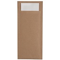 Europochette Kraft Brown Cutlery Pouch with White Napkin (Pack of 600)