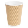 Fiesta Brown Disposable Coffee Cups Ripple Wall Kraft 340 ml (Pack of 500)