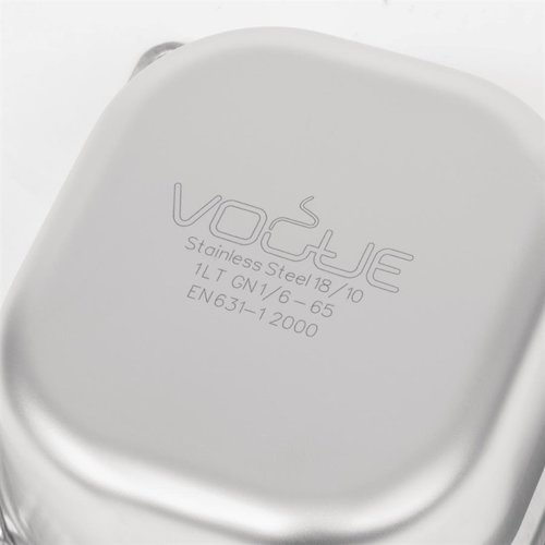 Vogue Stainless Steel Gastronorm Pan 1/6 65 mm