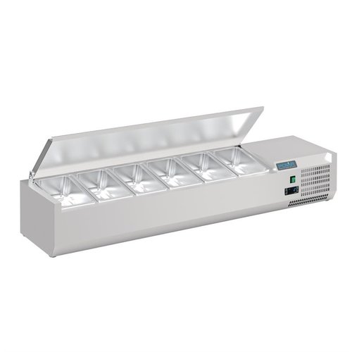 Polar Refrigeration  Top unit for storing ingredients 6x 1/4 GN, 110W, from 2 to 8°C with Stainless Steel Lid Polar Refrigeration  Top unit for storing ingredients 6x 1/4 GN, 110W, from 2 to 8°C with Stainless Steel Lid