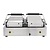 Buffalo Double Cast Iron Contact Grill, Smooth Bottom Plate, Top Grooved, 2x 210 x 226 mm, 2,9 kW