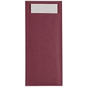 Europochette Kraft Burgundy Cutlery Pouch with Champagne Napkin x 600