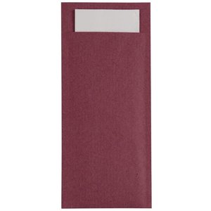 Europochette Burgundowe etui na sztućce Kraft z serwetką w kolorze szampańskim (600 szt.)