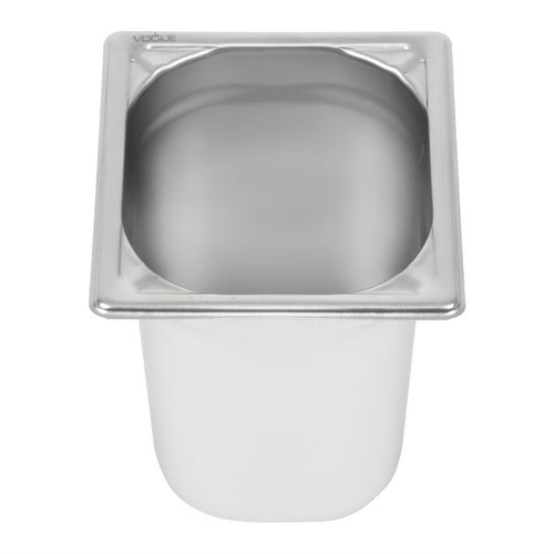Vogue Stainless Steel Gastronorm Pan 1/6 200 mm