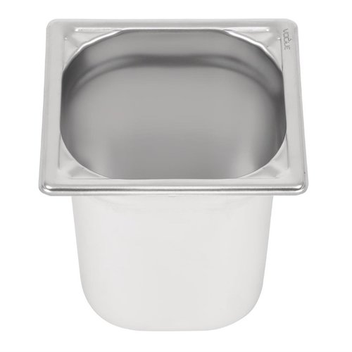 Vogue Stainless Steel Gastronorm Pan 1/6 200 mm