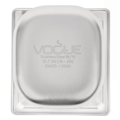 Vogue Stainless Steel Gastronorm Pan 1/6 200 mm